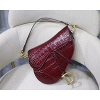 Buy Fashionable Dior SADDLE SOFT CALFSKIN BAG C9045 Burgundy