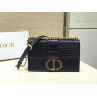 Pretty Style Dior 30 MONTAIGNE SMOOTH CALFSKIN FLAP BAG C9230 black