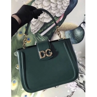 Crafted Cheap Dolce & Gabbana Origianl Leather Bag 4918 Blackish green