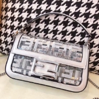 New Stylish FENDI BAGUETTE MON TRESOR PU Mini Shoulder Bag 8BR771A white