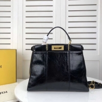 Latest Style FENDI PEEKABOO ICONIC Black leather bag F0837