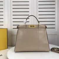 Spot Imitation FENDI PEEKABOO ICONIC cream leather bag F0837