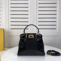 New Product FENDI PEEKABOO ICONIC MINI Black leather bag 8BN244