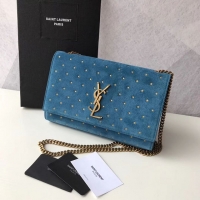 Unique Style Yves Saint Laurent Kate Small Original Nubuck leather Shoulder Bag Y474367 blue