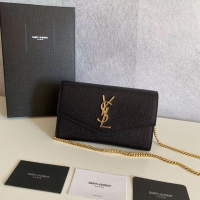 Top Quality SAINT LAURENT leather shoulder bag Y659193 black