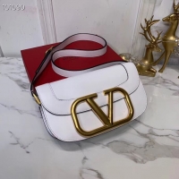 Top Quality VALENTINO Origianl leather shoulder bag V0030 white