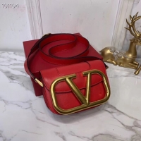 Low Price VALENTINO Origianl leather shoulder bag V0032 red