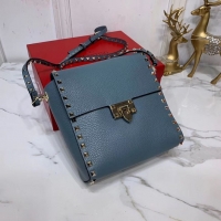 Cheap Discount VALENTINO Origianl leather shoulder bag V0182 blue