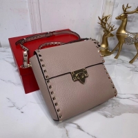 Trendy Design VALENTINO Origianl leather shoulder bag V0182 Nude