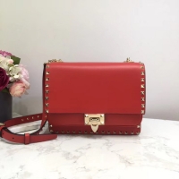 Unique Imitation VALENTINO Origianl leather shoulder bag 3005 Red