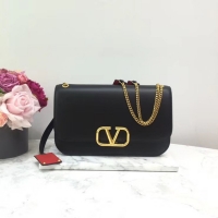 Reasonable Price VALENTINO VLOCK Origianl leather shoulder bag 2323 black