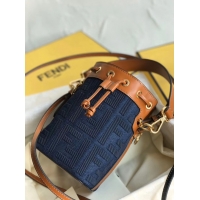 Traditional Discount FENDI MON TRESOR Mini bag in blue canvas 8BS010