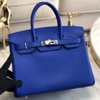 Reasonable Price Hermes original Epsom Leather HB35O Electro optic blue&silver Metal