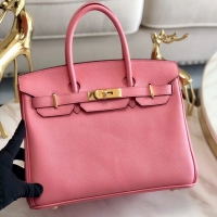 Low Price Hermes original Epsom Leather HB35O pink&gold Metal