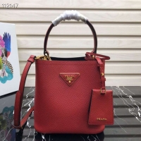 Shop Duplicate Prada Panier small Original Saffiano Bag 1BA217 Red