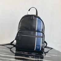 Well Crafted Prada Technical fabric and leather backpack 2VZ066 black&blue