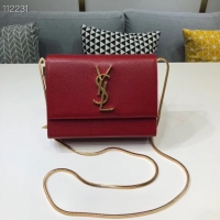 Classic Cheapest Yves Saint Laurent Kate mini Original leather Shoulder Bag Y593122 red