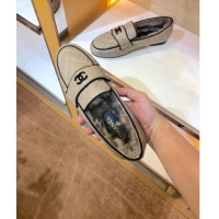 Super Chanel Quilted Lambskin and Wool Flat Loafers Gray 2019 (SIYA-9102440 )