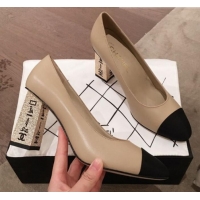 Best Quality Chanel Lambskin Metal High-Heel Pumps G34905 Beige 2019