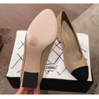 Best Quality Chanel Lambskin Metal High-Heel Pumps G34905 Beige 2019