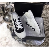 Fashion Chanel Knit Sneakers G35199 White 2019