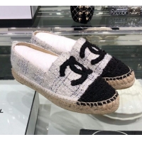 Discount Chanel Tweed Espadrilles G29762 White 2019