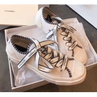 Classic Hot Chanel x Converse Logo Laces Sneakers G10909 White 2019