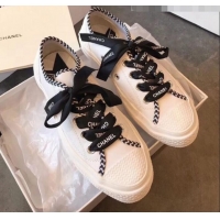 Stylish Chanel x Converse Logo Laces Sneakers G10909 Black 2019