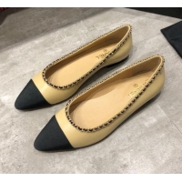 Affordable Price Chanel Calfskin Chain Ballerinas G35389 Beige 2019