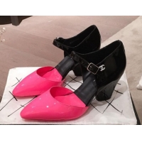 Low Price Chanel Patent Calfskin Mary Jane Pumps G35426 Pink/Black 2020