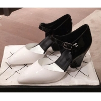 Super Quality Chanel Patent Calfskin Mary Jane Pumps G35426 White/Black 2020