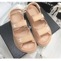 Classic Designer Chanel Strap Flat Sandals G3445 Nude 2020