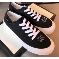 Discount Gucci GG Label Canvas Platform Sneakers Black G71608