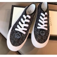 Good Quality Gucci GG Label Canvas Platform Sneakers G71609 Black