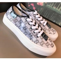 Classic Hot Gucci GG Label Canvas Platform Sneakers G71609 White