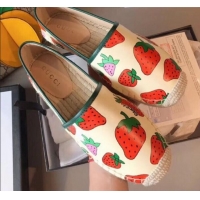 Unique Style Gucci Lambskin Gucci Strawberry Espadrilles G71615