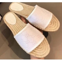 Trendy Design Gucci GG Canvas Espadrilles Slide Sandals G71619 White