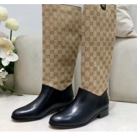 Pretty Style Gucci GG Leather Flat High Shaft Knee Boots ‎549678