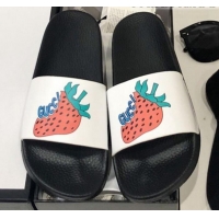 Discount Gucci Strawberry Flat Slide Sandals G82163