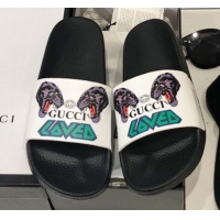 Best Luxury Gucci Tiger Heads Flat Slide Sandals G82167