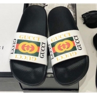 Cute Gucci GG Web Flat Slide Sandals G82170