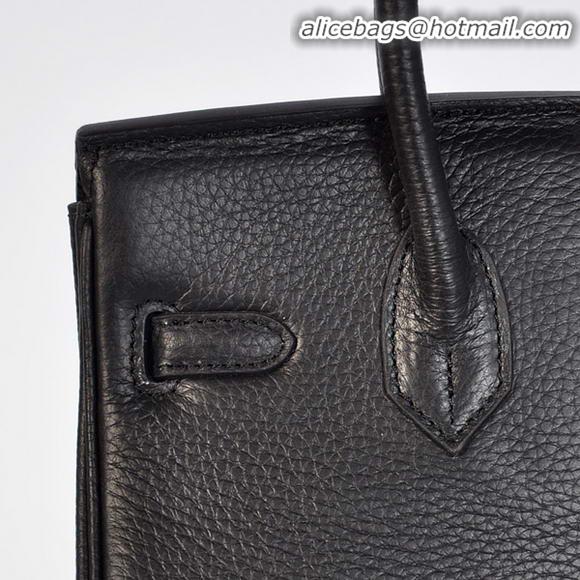 Hermes Birkin 25CM Tote Bags Togo Leather Black Silver