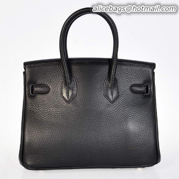 Hermes Birkin 25CM Tote Bags Togo Leather Black Silver