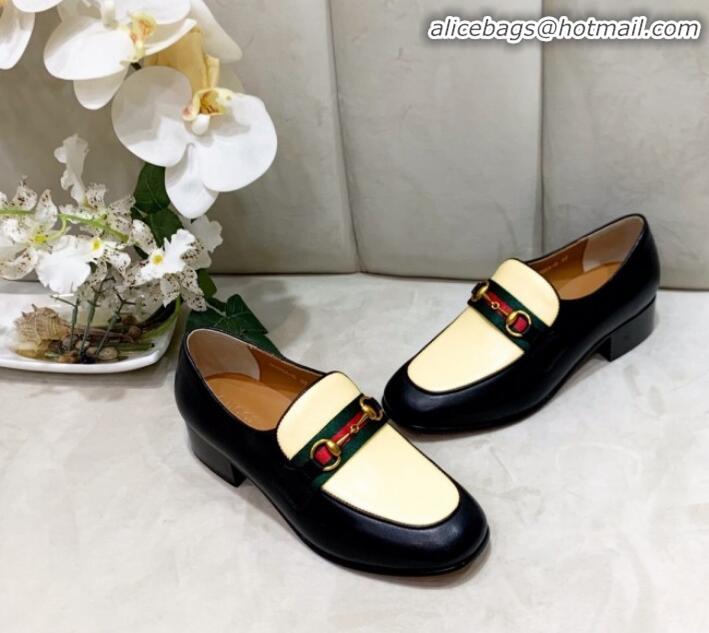 Best Luxury Gucci Lambskin Horsebit Loafer with Web G90244 Yellow 