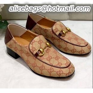 Good Quality GG Velvet Horsebit Loafer G90244 Beige