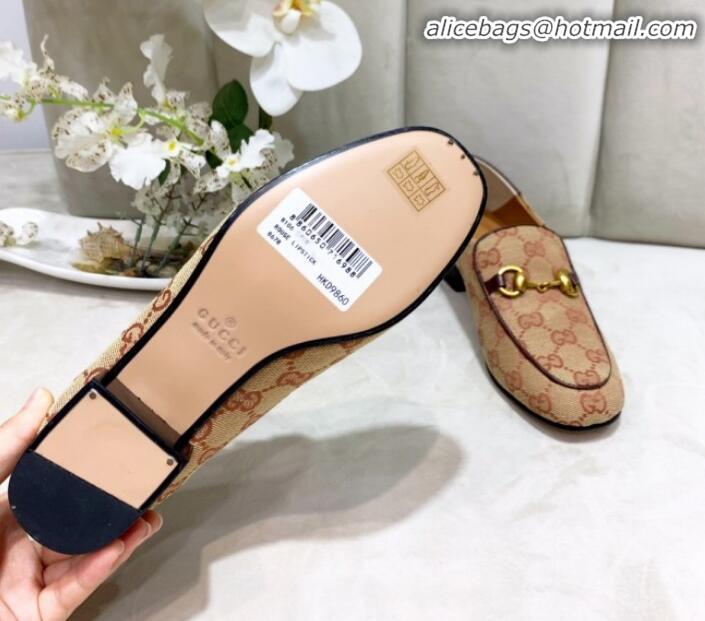 Good Quality GG Velvet Horsebit Loafer G90244 Beige