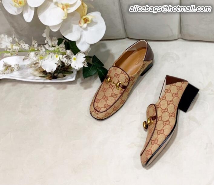 Good Quality GG Velvet Horsebit Loafer G90244 Beige