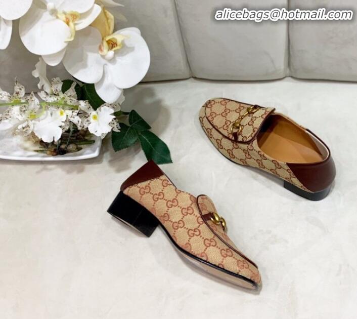 Good Quality GG Velvet Horsebit Loafer G90244 Beige