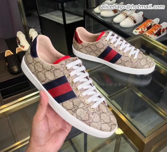 Best Price Gucci Ace GG Calfskin and Snakeskin Back Sneakers G90962