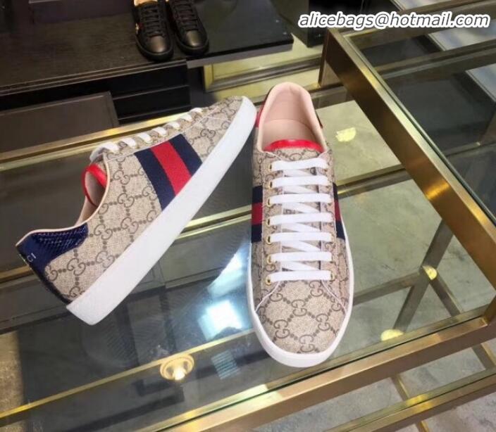 Best Price Gucci Ace GG Calfskin and Snakeskin Back Sneakers G90962